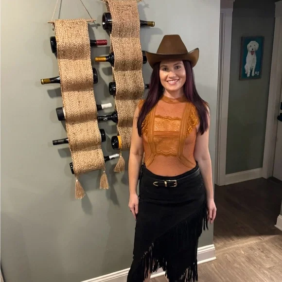 Scully Fringe Suede/Leather Midi Skirt - Picture 8 of 8